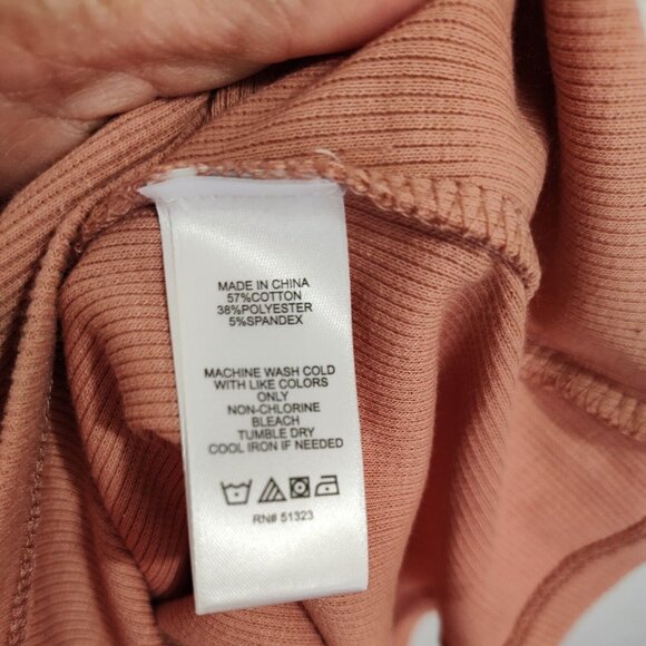 1. State Ribbed Tie Neckline Knit Top Women Size S Pink Long Sleeve NEW - Picture 6 of 7